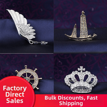 Broš od legure — unisex, kruna dizajn, elektroplatiranje, dekorativno