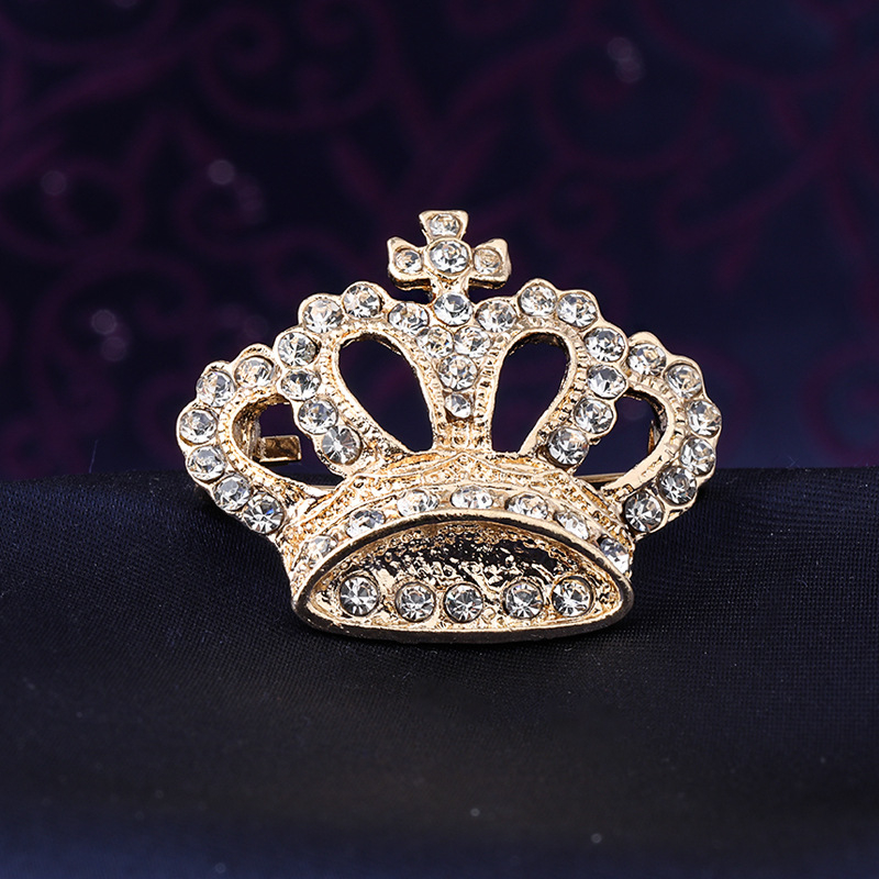 Broš od legure — unisex, kruna dizajn, elektroplatiranje, dekorativno