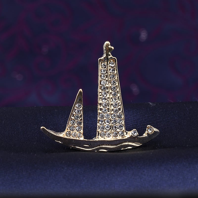 Broš od legure — unisex, kruna dizajn, elektroplatiranje, dekorativno