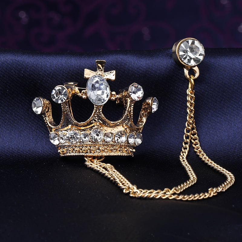 Broš od legure — unisex, kruna dizajn, elektroplatiranje, dekorativno