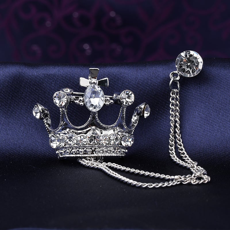 Broš od legure — unisex, kruna dizajn, elektroplatiranje, dekorativno