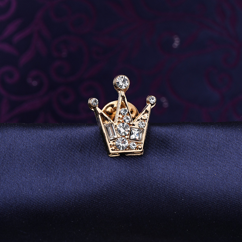 Broš od legure — unisex, kruna dizajn, elektroplatiranje, dekorativno