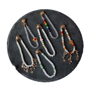 Magnetiskā sprādze Hanfu Liuli ar ametista kristālu, ģeometriska forma, cepts emaljas pārklājums, dabīgs unisex stils