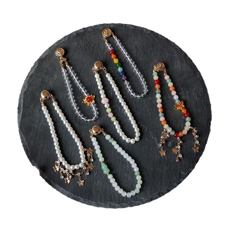 Magnetiskā sprādze Hanfu Liuli ar ametista kristālu, ģeometriska forma, cepts emaljas pārklājums, dabīgs unisex stils