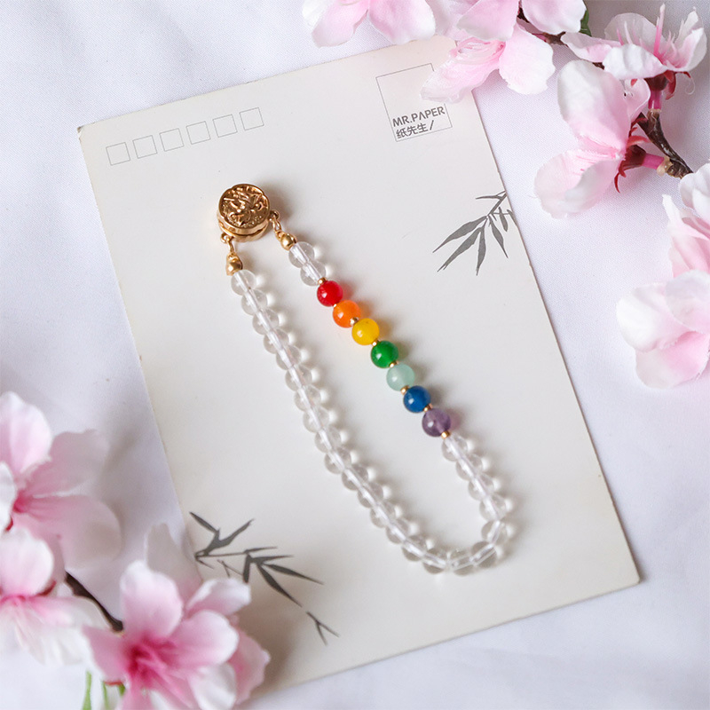 Magnetiskā sprādze Hanfu Liuli ar ametista kristālu, ģeometriska forma, cepts emaljas pārklājums, dabīgs unisex stils