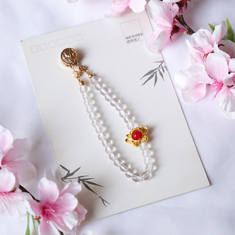 Magnetiskā sprādze Hanfu Liuli ar ametista kristālu, ģeometriska forma, cepts emaljas pārklājums, dabīgs unisex stils