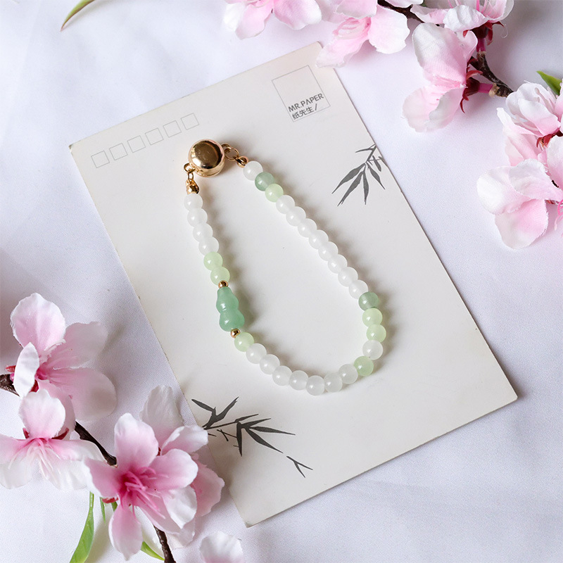 Magnetiskā sprādze Hanfu Liuli ar ametista kristālu, ģeometriska forma, cepts emaljas pārklājums, dabīgs unisex stils