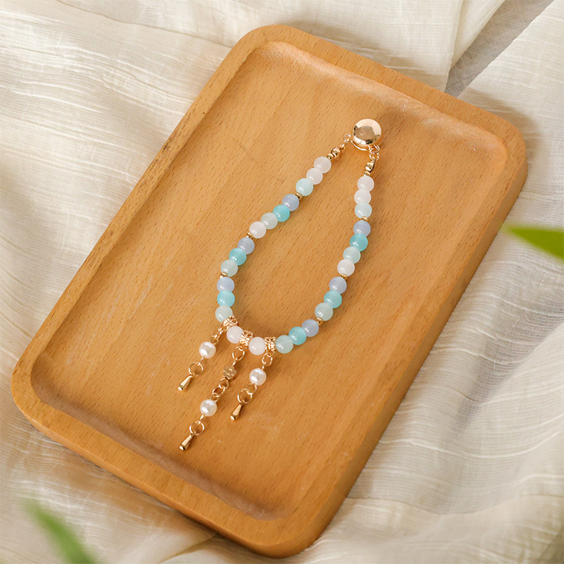 Magnetiskā sprādze Hanfu Liuli ar ametista kristālu, ģeometriska forma, cepts emaljas pārklājums, dabīgs unisex stils