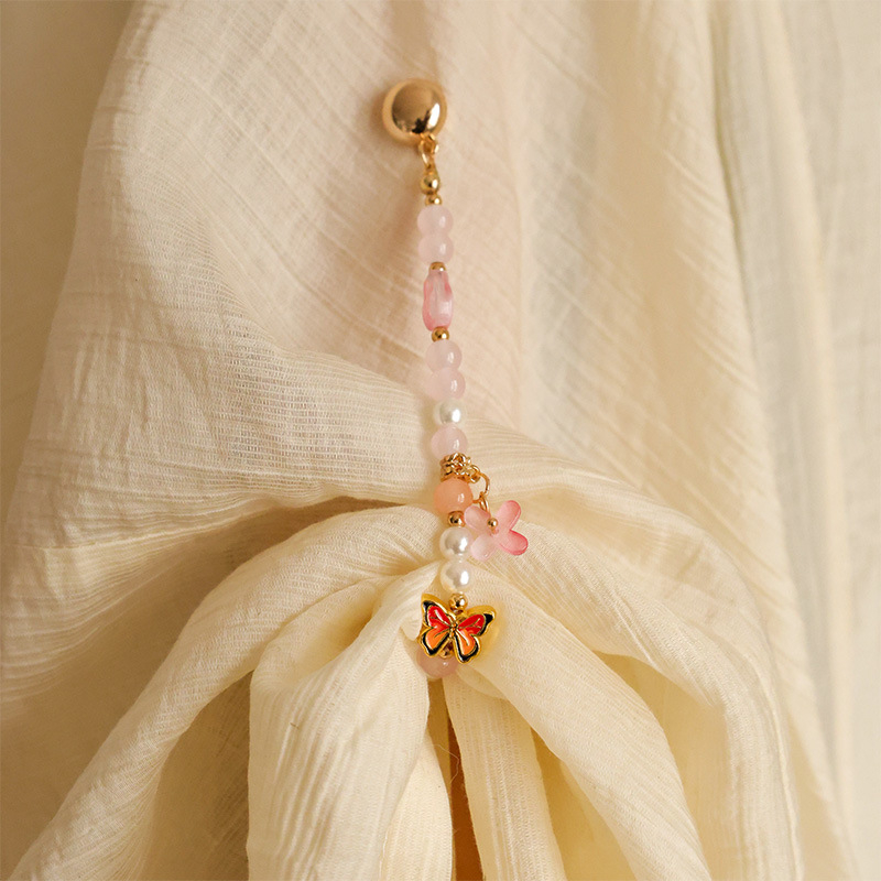 Magnetiskā sprādze Hanfu Liuli ar ametista kristālu, ģeometriska forma, cepts emaljas pārklājums, dabīgs unisex stils