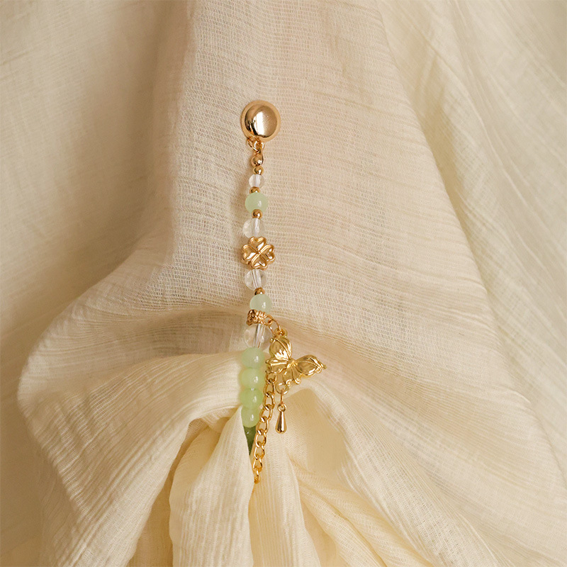 Magnetiskā sprādze Hanfu Liuli ar ametista kristālu, ģeometriska forma, cepts emaljas pārklājums, dabīgs unisex stils