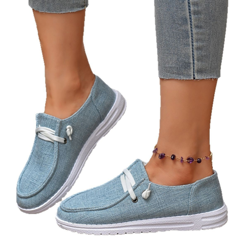 Ženski loafer s vezicama, okrugla nosnica, gornji dio od nubuka/velura, nizak potplat, gumena podloga, unutarnja tkanina, casual obuća za sve sezone