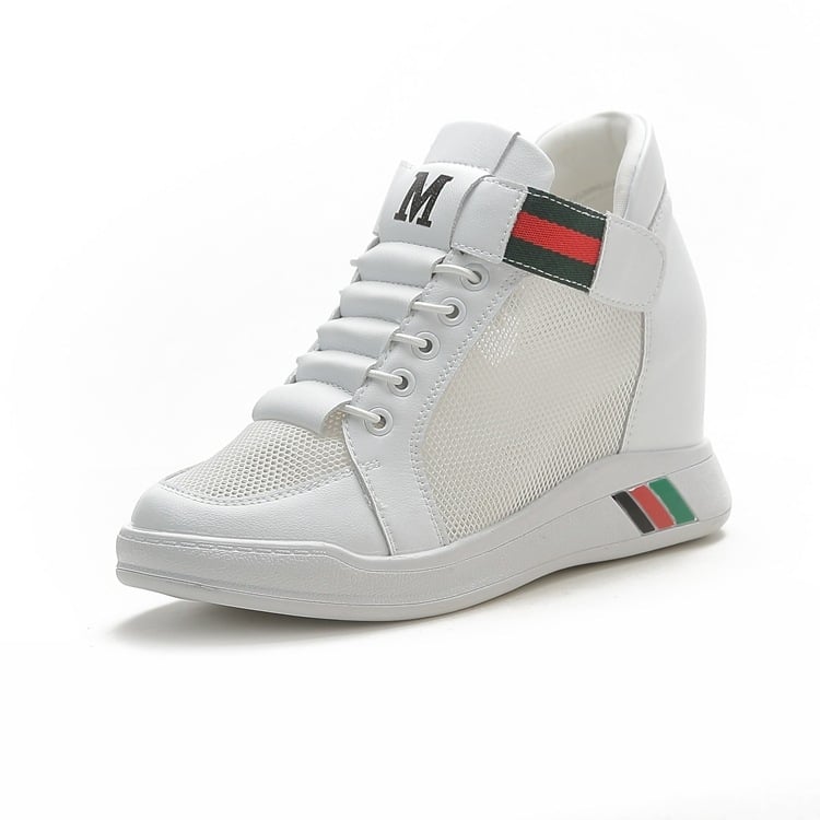 Ženske tenisice s povećanjem visine, Velcro zatvaranje, casual stil, korejski stil, gornji materijal od mikrovlakana