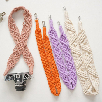 Ručni tkan crossbody remen za torbu – boemski stil (pamukovo uže; prozračna, izuzetno lagana, otporna na habanje; jednobojni uzorak)