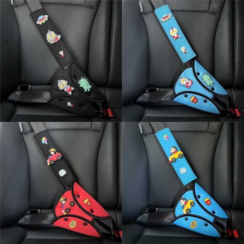 Laste auto turvavöö õla padja – reguleeritav kinnitus, vöö laiendus ja kaitseplaat, materjal jääsatiin