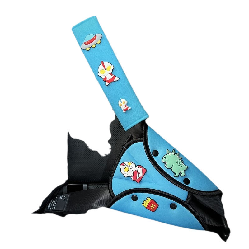 Laste auto turvavöö õla padja – reguleeritav kinnitus, vöö laiendus ja kaitseplaat, materjal jääsatiin