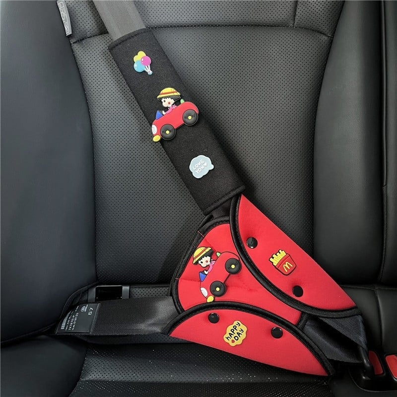Laste auto turvavöö õla padja – reguleeritav kinnitus, vöö laiendus ja kaitseplaat, materjal jääsatiin