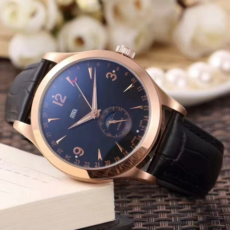 Vyriškas automatinis mechaninis laikrodis su mėnulio faze ir 24 valandų indikatoriumi, mechanizmas 6164/DIOFI, atsparumas vandeniui 30M