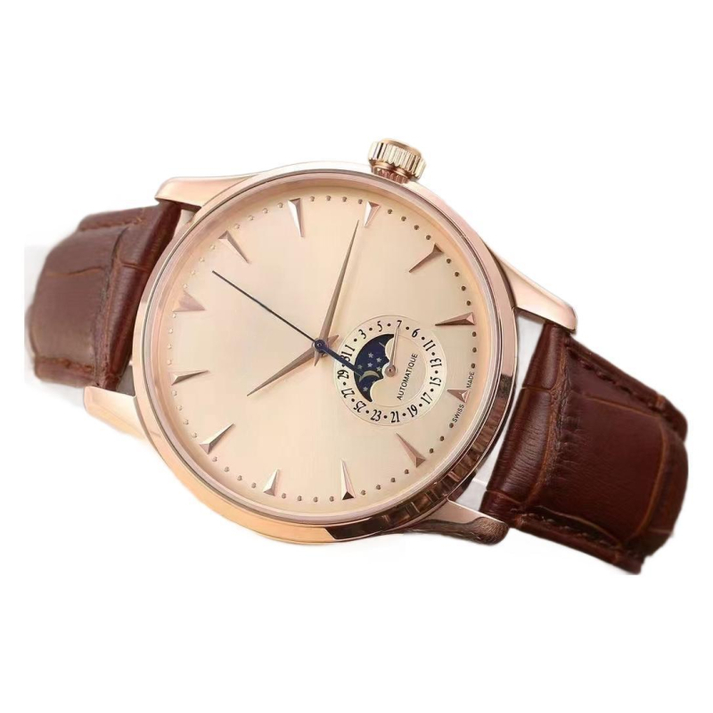 Vyriškas automatinis mechaninis laikrodis su mėnulio faze ir 24 valandų indikatoriumi, mechanizmas 6164/DIOFI, atsparumas vandeniui 30M