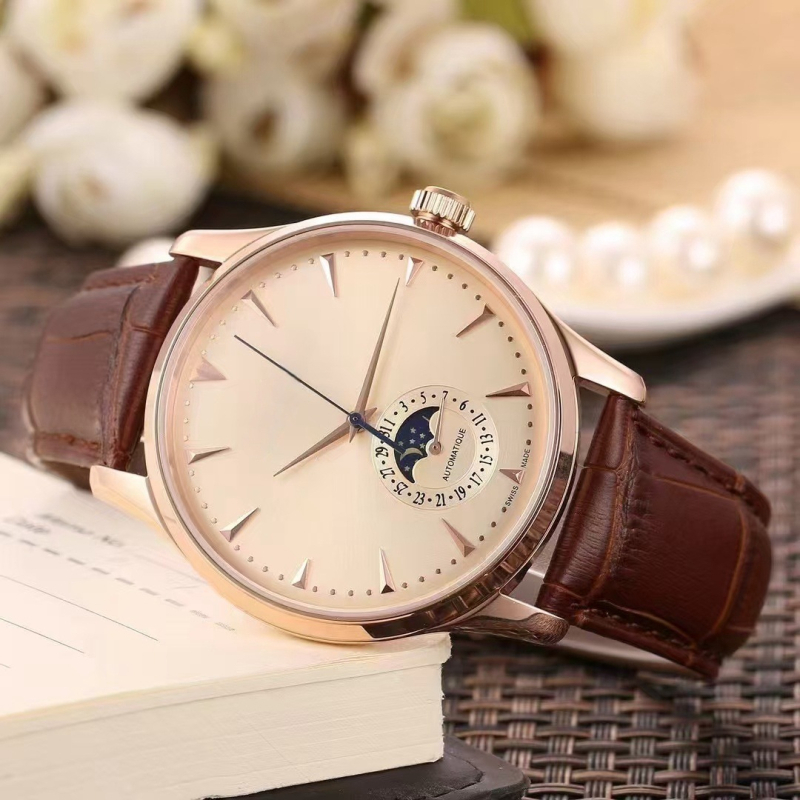 Vyriškas automatinis mechaninis laikrodis su mėnulio faze ir 24 valandų indikatoriumi, mechanizmas 6164/DIOFI, atsparumas vandeniui 30M