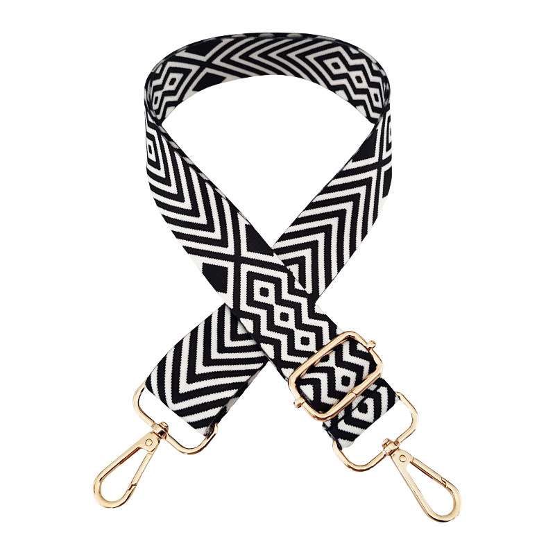 Pletena naramenica za crossbody torbu s geometrijskim uzorkom, poliester, proljeće 2024, olakšanje tereta