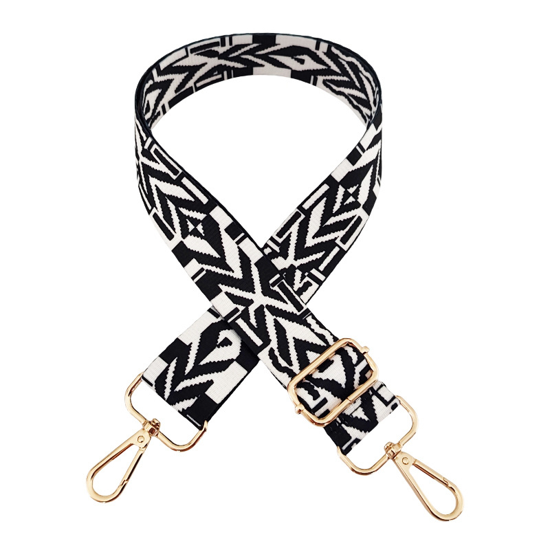 Pletena naramenica za crossbody torbu s geometrijskim uzorkom, poliester, proljeće 2024, olakšanje tereta