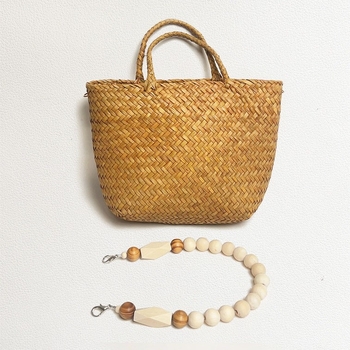 Ručni kaiš za torbu od drvenih perli – prozračan, iznimno lagan, rameni/crossbody stil, proljeće 2025