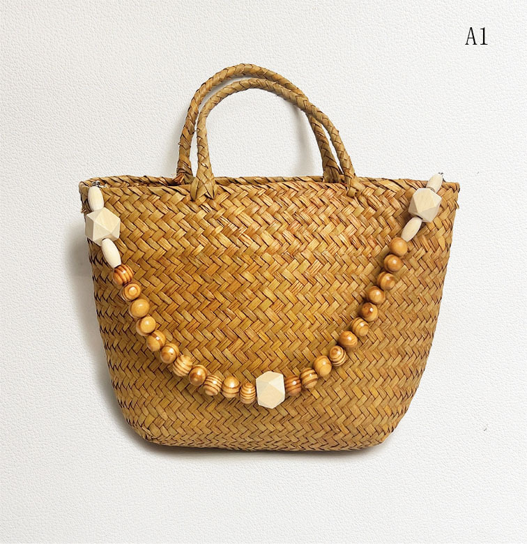 Ručni kaiš za torbu od drvenih perli – prozračan, iznimno lagan, rameni/crossbody stil, proljeće 2025