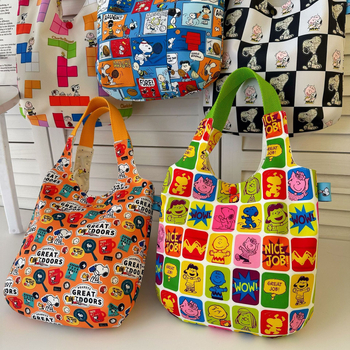 Rokassoma no Oxford auduma, apaļas formas, pilsētas stils, kokvilnas oderējums, sprādze ar četrām pogām