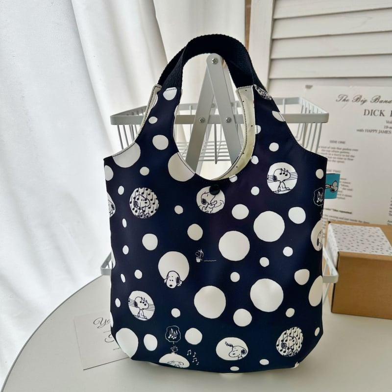 Rokassoma no Oxford auduma, apaļas formas, pilsētas stils, kokvilnas oderējums, sprādze ar četrām pogām