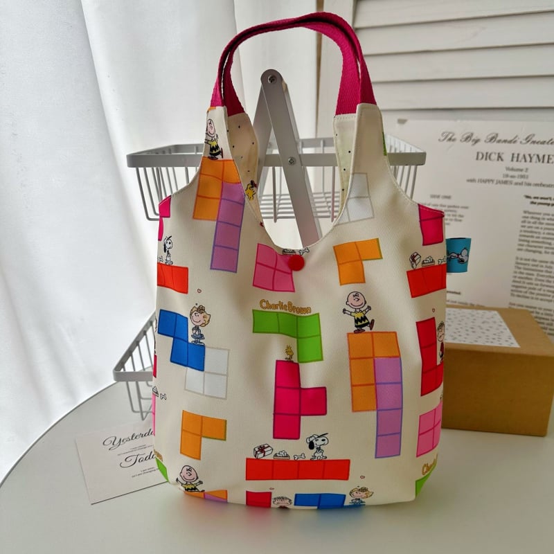 Rokassoma no Oxford auduma, apaļas formas, pilsētas stils, kokvilnas oderējums, sprādze ar četrām pogām