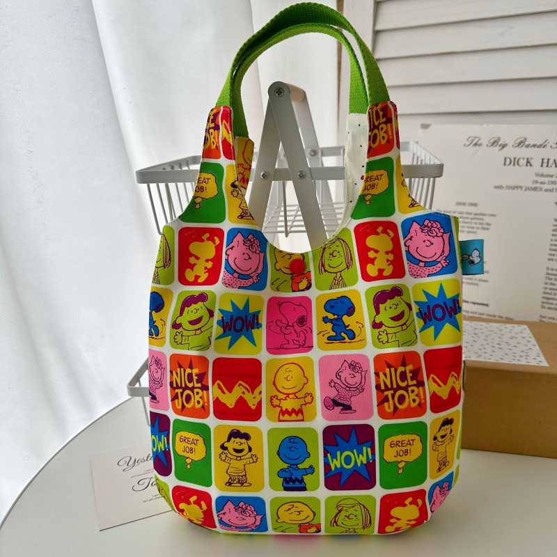 Rokassoma no Oxford auduma, apaļas formas, pilsētas stils, kokvilnas oderējums, sprādze ar četrām pogām