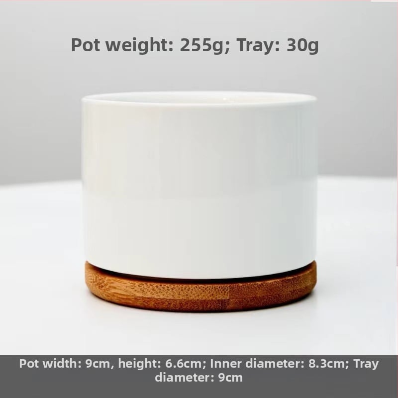 Keramička saksija za cvijeće s plavim i bijelim japanskim stilom, bijelom porcelanskom bazom i pladnjem, kombinirani set za stolno ili podno korištenje