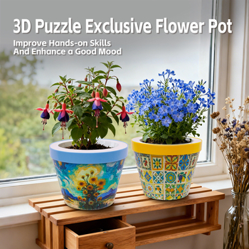 DIY 3D puzzle posuda za cvijeće, ABS materijal, injekcijsko prešanje, za stol ili podnu upotrebu