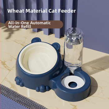 Διπλά μπολ από ανοξείδωτο χάλυβα για γάτες, φαγητό και νερό