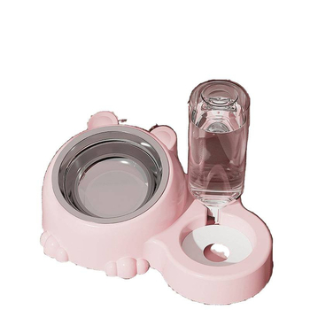 Διπλά μπολ από ανοξείδωτο χάλυβα για γάτες, φαγητό και νερό