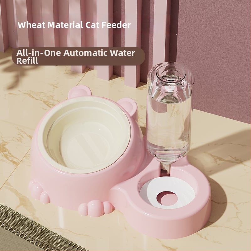 Διπλά μπολ από ανοξείδωτο χάλυβα για γάτες, φαγητό και νερό