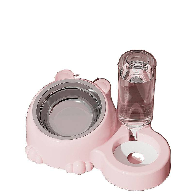 Διπλά μπολ από ανοξείδωτο χάλυβα για γάτες, φαγητό και νερό