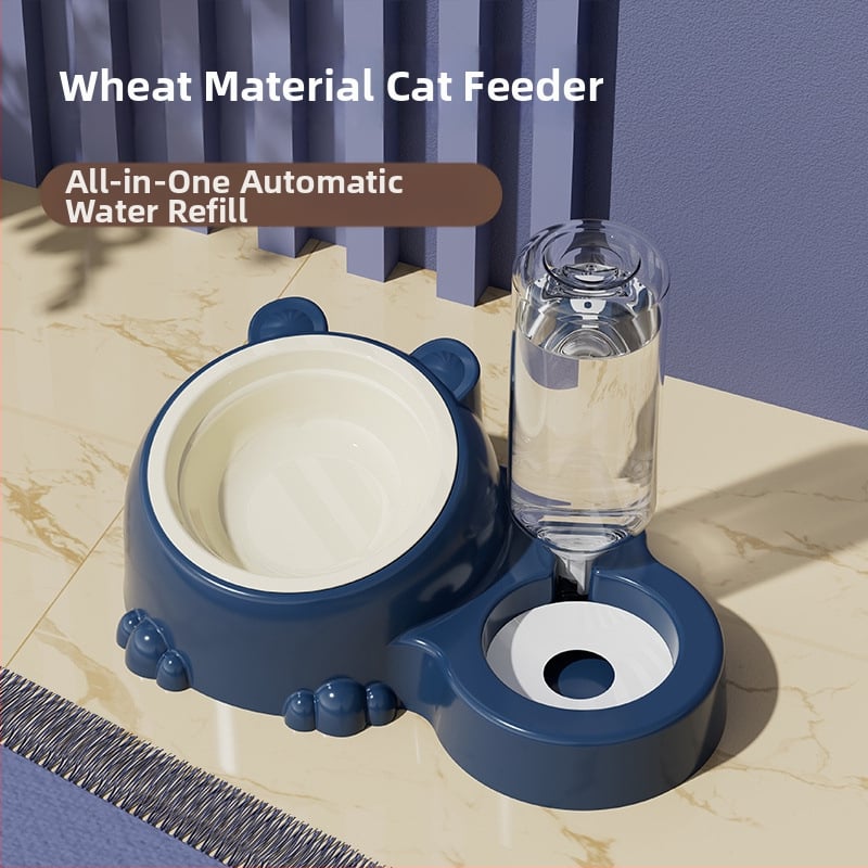 Διπλά μπολ από ανοξείδωτο χάλυβα για γάτες, φαγητό και νερό