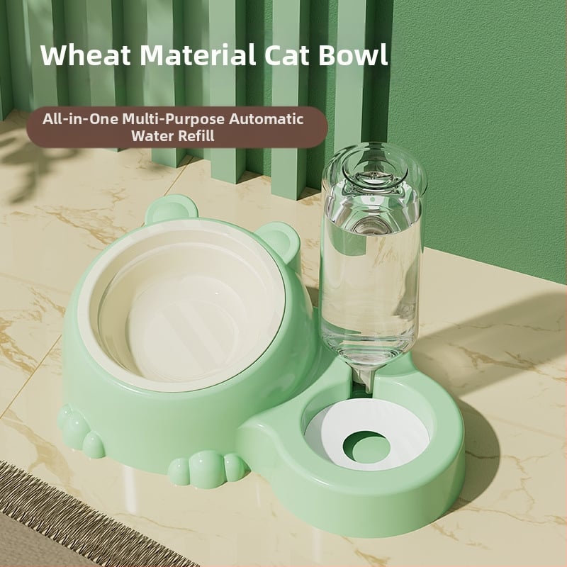 Διπλά μπολ από ανοξείδωτο χάλυβα για γάτες, φαγητό και νερό