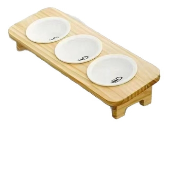 Ξύλινο μπολ για γάτες, χειροκίνητη σίτιση, σετ 1 τεμάχιο