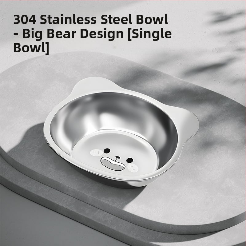 Ανοξείδωτο μπολ για γάτες και σκύλους με σχεδίαση κατά της ανατροπής και προστασία του λαιμού, μπολ για νερό και τροφή