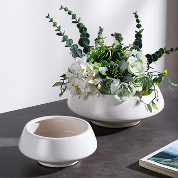 Keramička posuda za cvijeće, ručno izrađena, glazirana, za stolnu upotrebu, moderni minimalistički stil