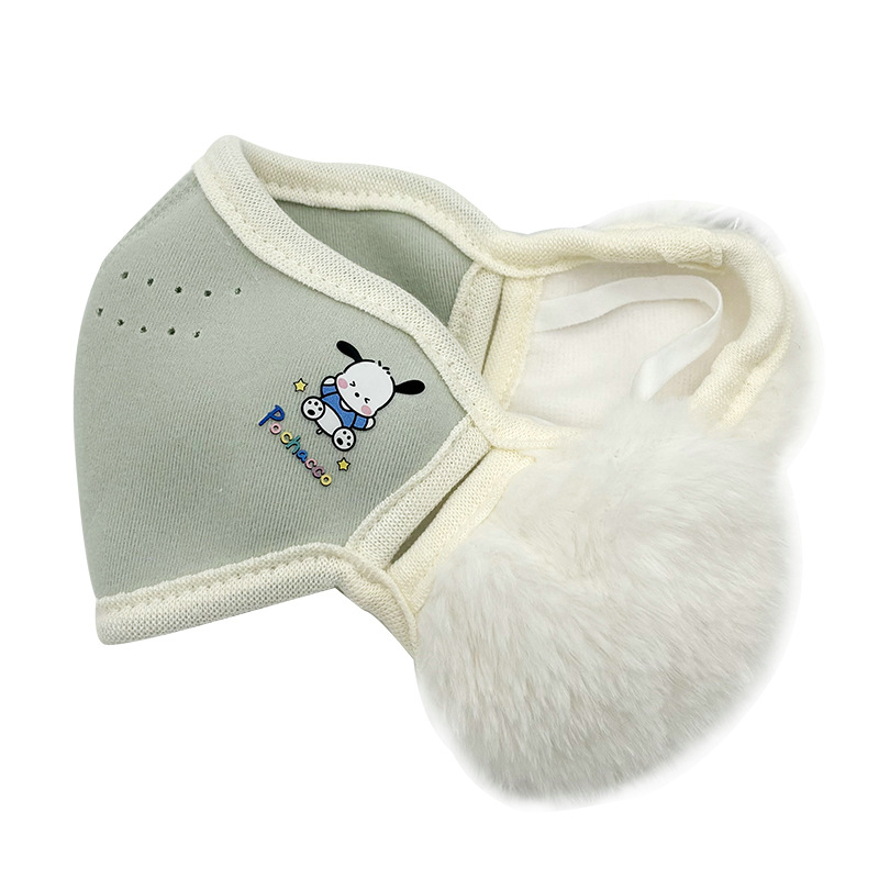 Παιδική μάσκα με αγκράφα για το αυτί τον χειμώνα – προστασία από σκόνη, νάιλον, ραφή, μονοχρωματικό σχέδιο, πλένεται, για παιδιά 3–12 ετών, φθινοπωρινός/χειμερινός