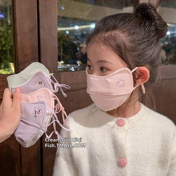 Παιδική χειμωνιάτικη μάσκα προσώπου με ζεστό παχύ μη υφαντό ύφασμα, γεωμετρικό σχέδιο, αναπνέουσα, διακοσμητική