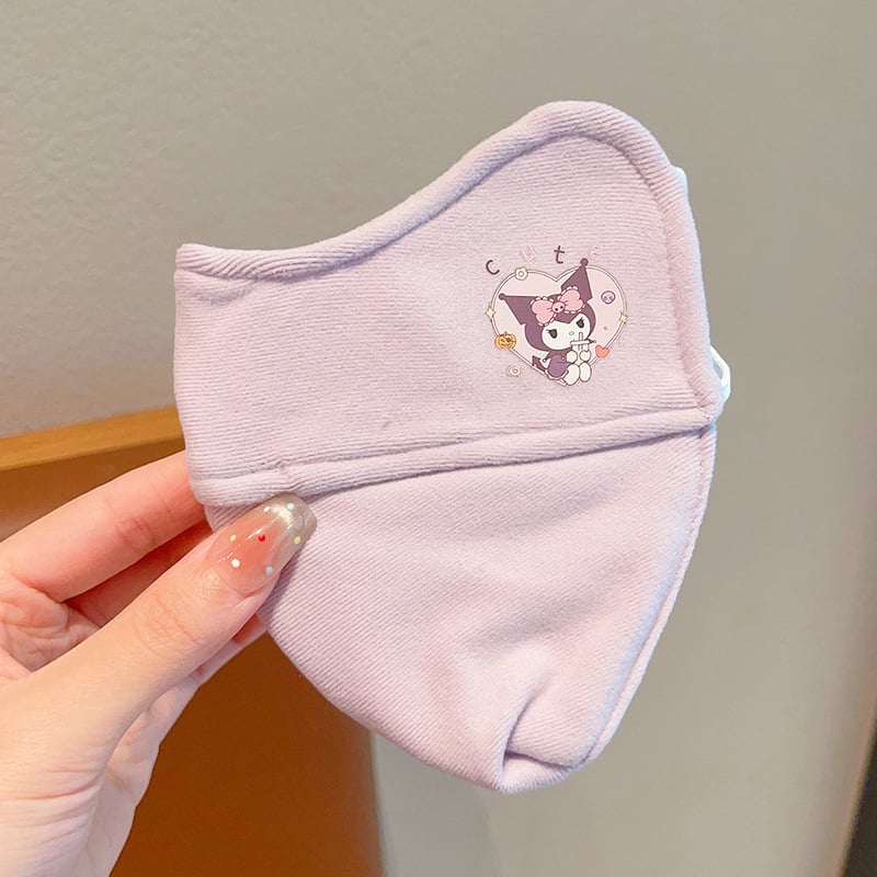 Παιδική χειμωνιάτικη μάσκα προσώπου με ζεστό παχύ μη υφαντό ύφασμα, γεωμετρικό σχέδιο, αναπνέουσα, διακοσμητική