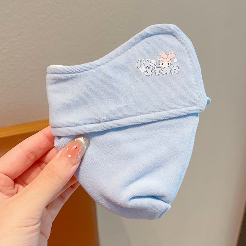 Παιδική χειμωνιάτικη μάσκα προσώπου με ζεστό παχύ μη υφαντό ύφασμα, γεωμετρικό σχέδιο, αναπνέουσα, διακοσμητική