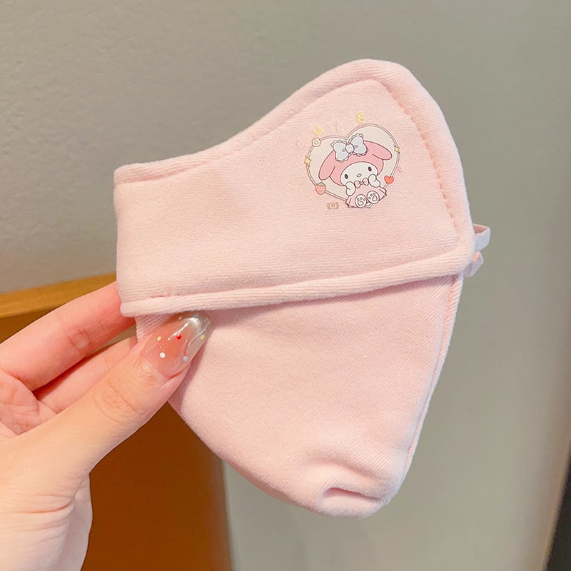 Παιδική χειμωνιάτικη μάσκα προσώπου με ζεστό παχύ μη υφαντό ύφασμα, γεωμετρικό σχέδιο, αναπνέουσα, διακοσμητική