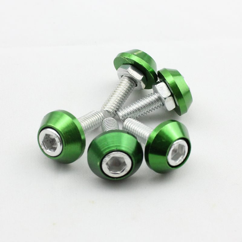 Alumīnija sakausējums, universāla automašīnas skrūvju pamatne ar M6 uzmavu un numura rāmim, dekoratīvi komponenti