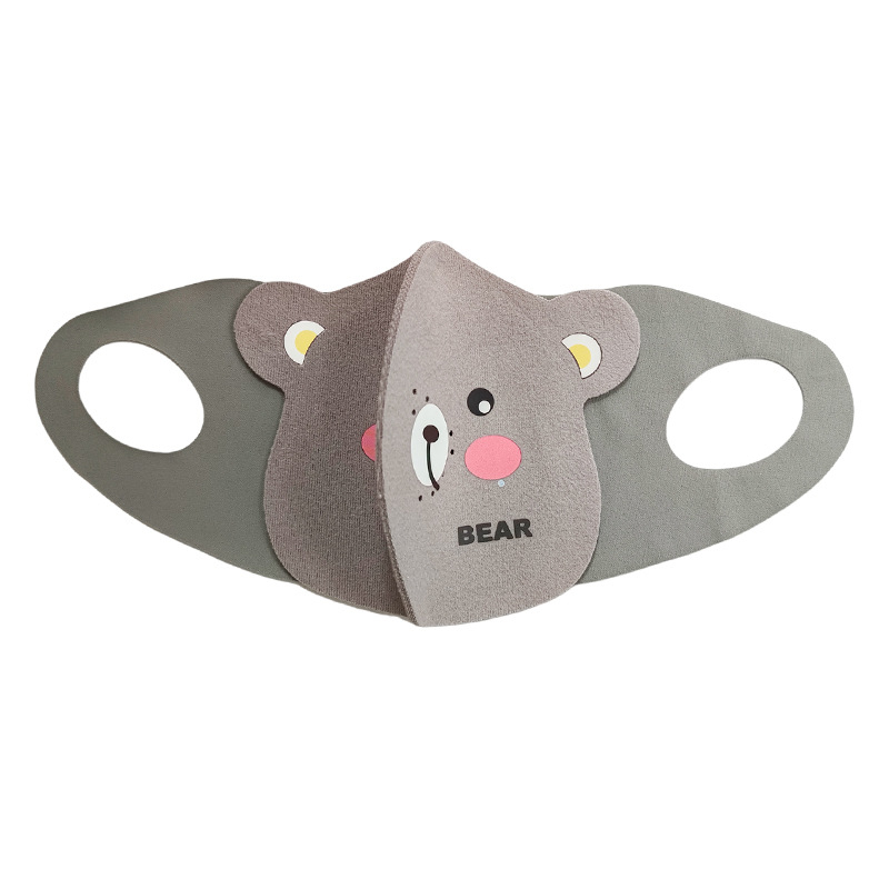 Παιδική μάσκα 3D με σχέδιο αρκούδας, χειμερινή και αντιανεμική, με λαστιχάκια για τα αυτιά, UPF50+ προστασία UV, υλικό Derong, για ηλικίες 3–10 ετών