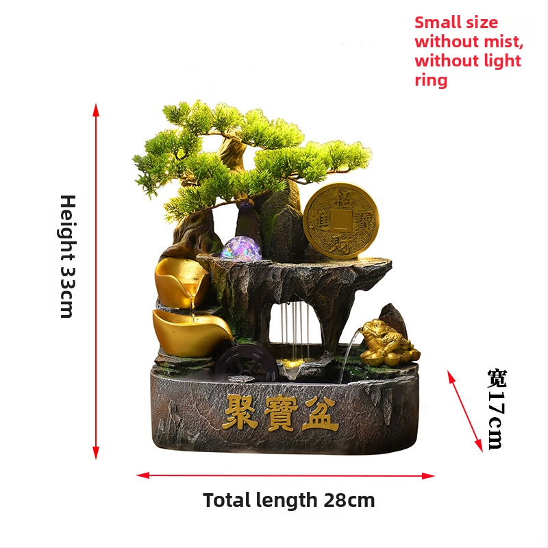 Galda dekor ar auglības ragu un cirkulējošu ūdeni, sveķu materiāls, jauns ķīniešu stils, pielāgojams